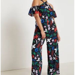 ELOQUII Floral Halter Jumpsuit